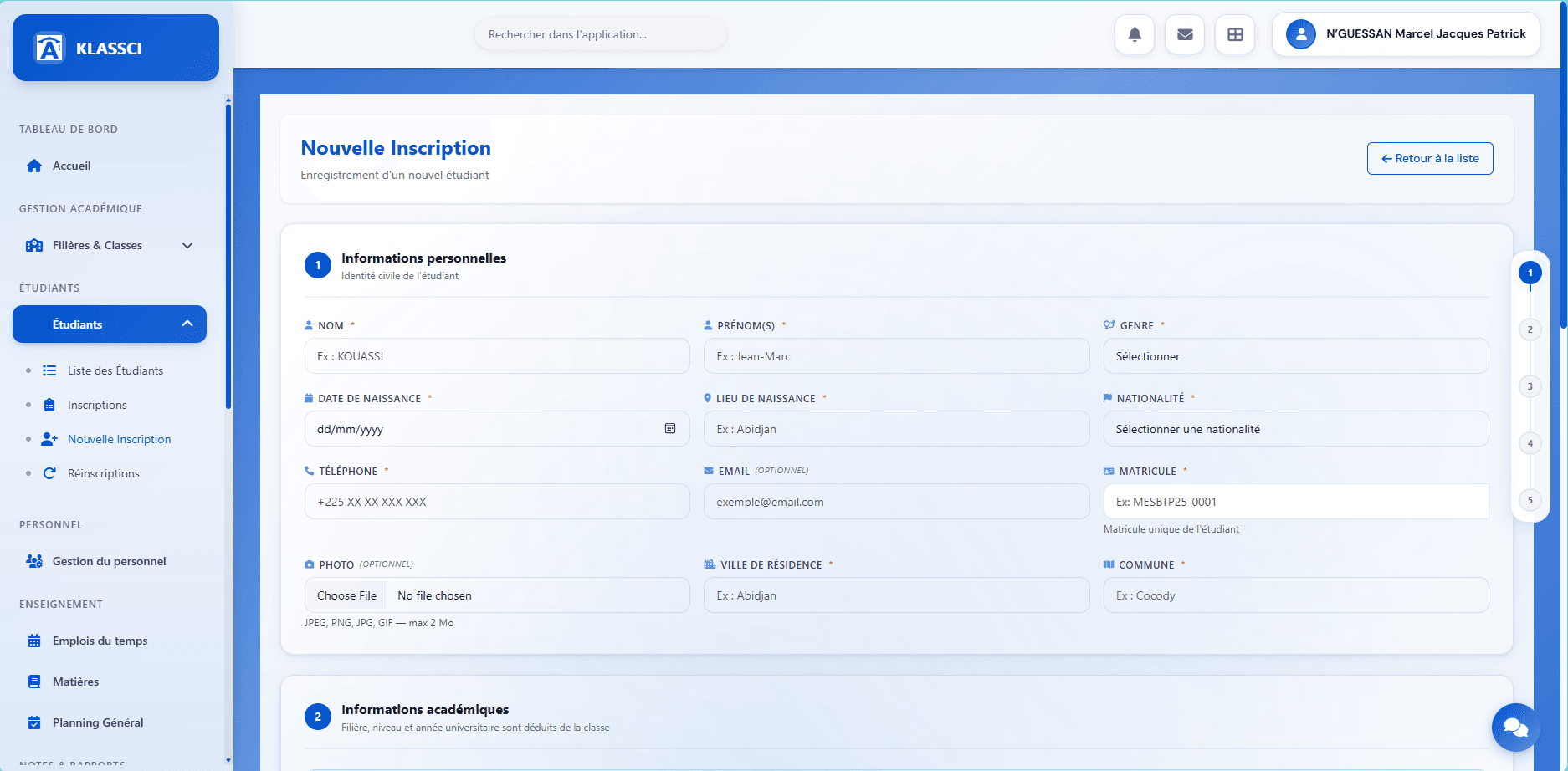 KLASSCI new enrolment form
