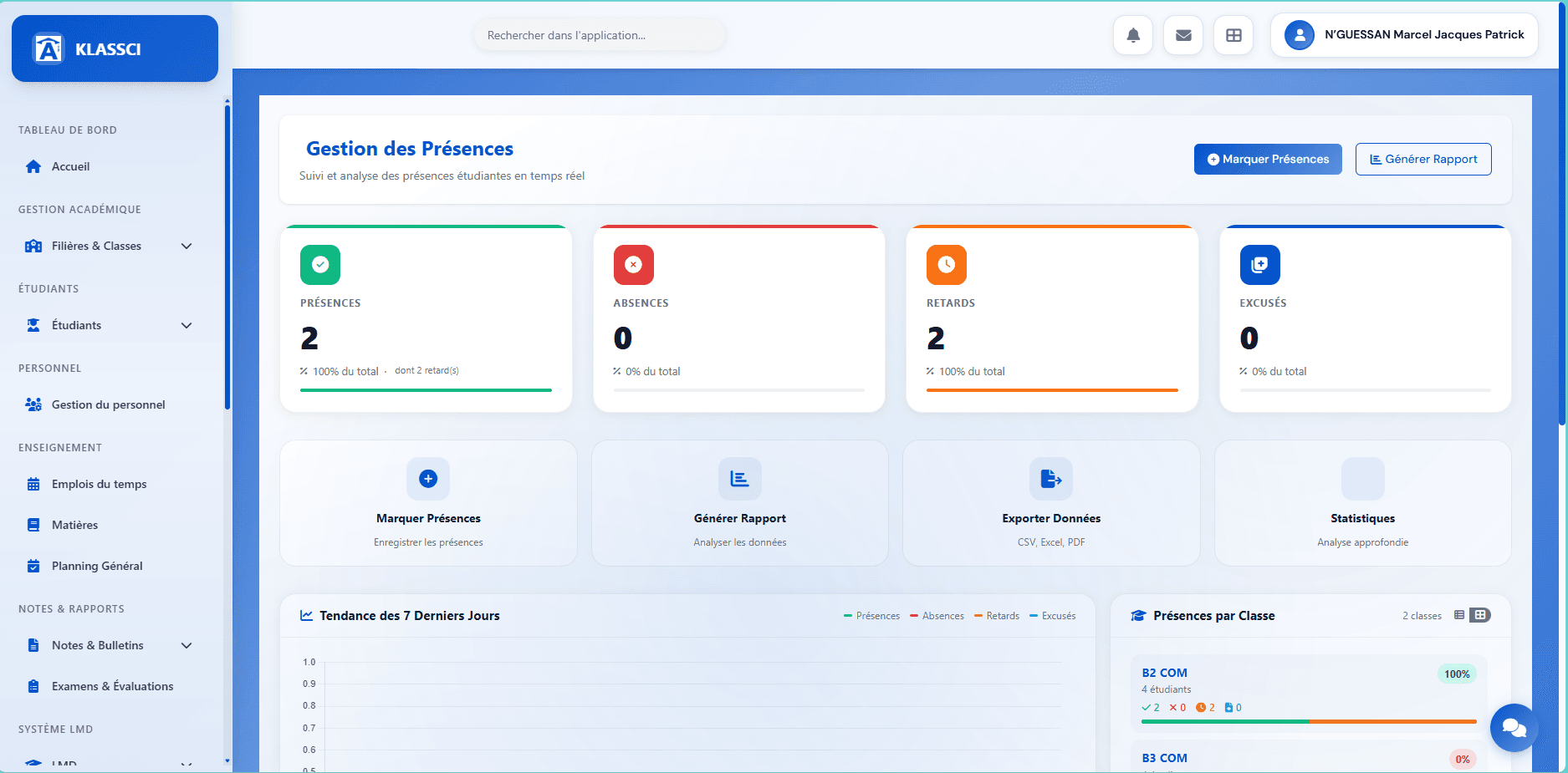 KLASSCI attendance management